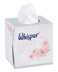 Whisper Cube Facial Tissues 2 Ply White