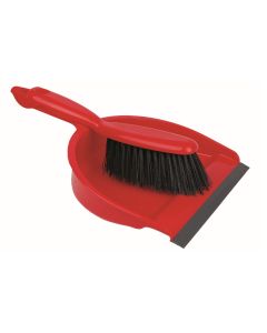 Dustpan & Brush Set - Stiff - Red
