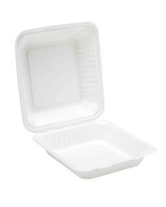 Bagasse Clamshell 9 x 9 - Compostable