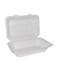 Compostable Bagasse Clamshell 9x6"