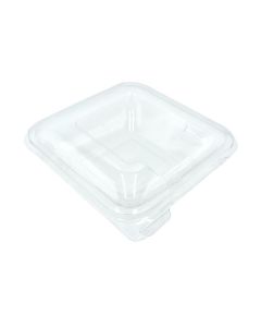 Square Shallow Salad Container - Hinged Lid 250cc