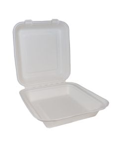 Bagasse Square Lunch Box - 8in X 8in - 220 x 202 x 48