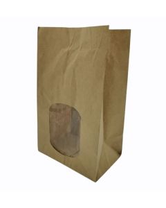 Sandwich Bag with Window - Kraft SOS - 6 x 4 x 10