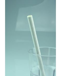 Paper Sip Straws - White 140x6mm