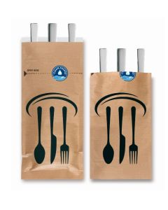 Kraft Sealable Paper Cutlery Bag 100x260mm