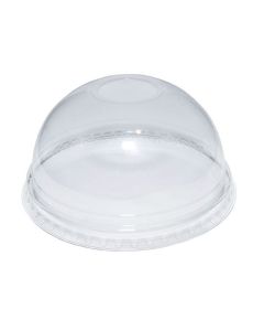 PET Domed Lid - With Hole - 9oz - Clear