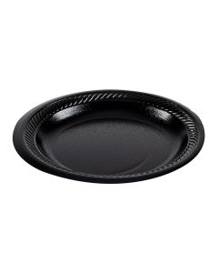 6" Black PS Laminated Foam Plates