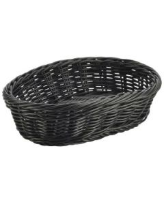 Black Oval Polywicker Basket 22.5 x 15.5 x 6.5cm